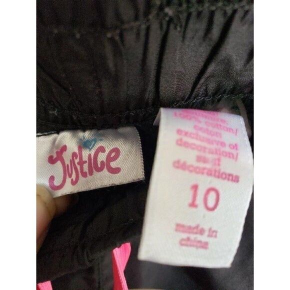 Justice Girls Everyday Jogger Fleece Lined Track Pants Black Pink size 10 NWOT - Picture 5 of 7